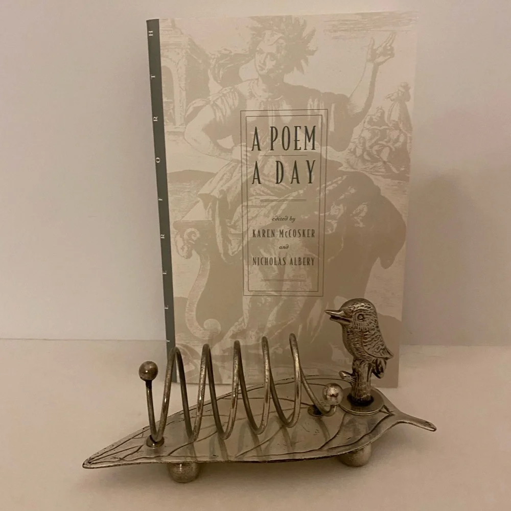 Silver Tone Bird Letter Holder